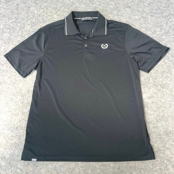 Dixxon Polo Black Shirt Mens Sweat Wicking Performance Polo Golf Size XL - Picture 1 of 10
